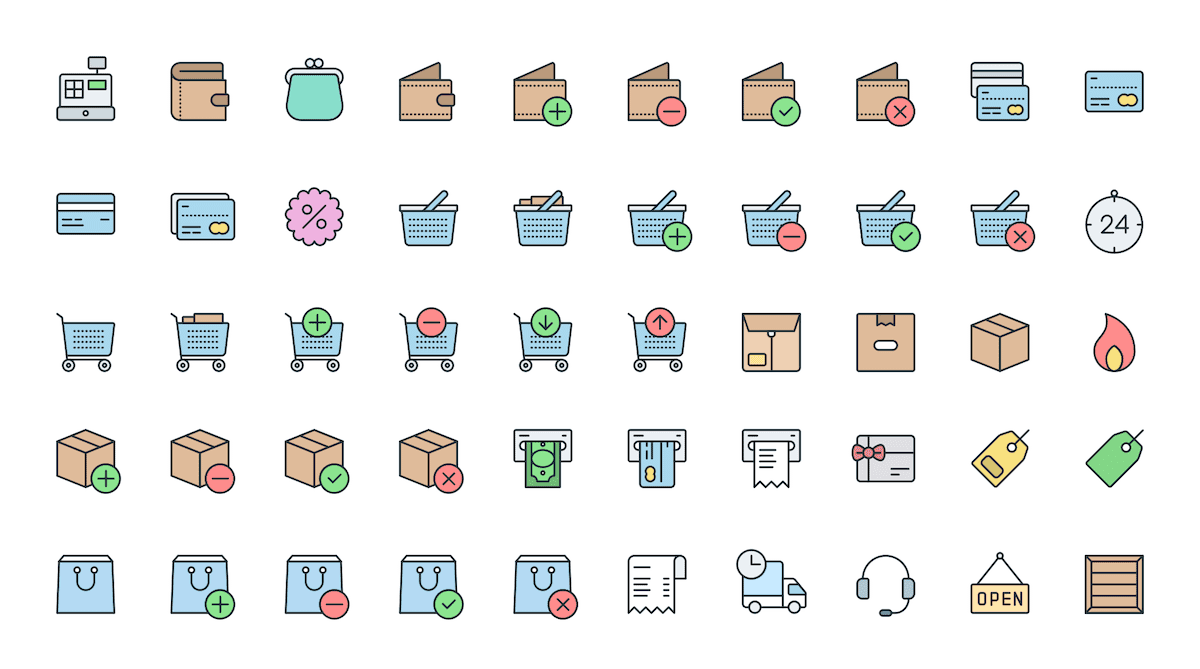 Colorful Icons - 02 E-commerce
